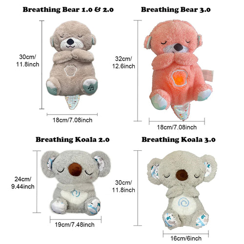 Musical Breathing Teddy with Glowing Heart