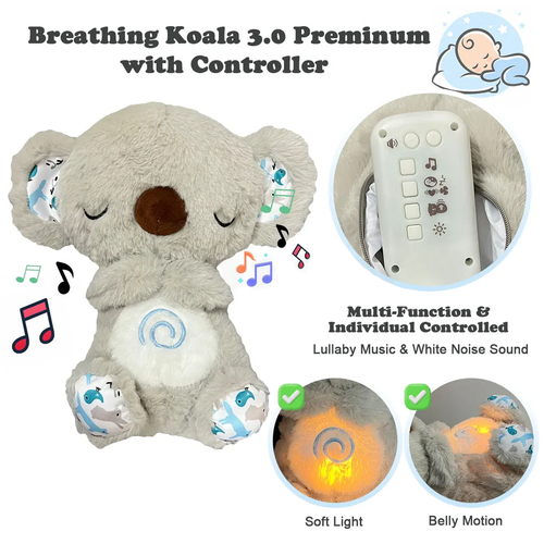 Musical Breathing Teddy with Glowing Heart