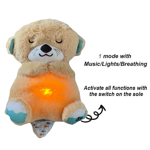 Musical Breathing Teddy with Glowing Heart