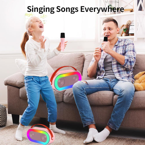 Portable Mini Karaoke Machine Bluetooth Karaoke Speaker with Lights