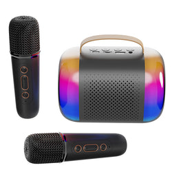 Mini Karaoke Machine with 2 Wireless Microphones Portable Karaoke Toys for Party Home