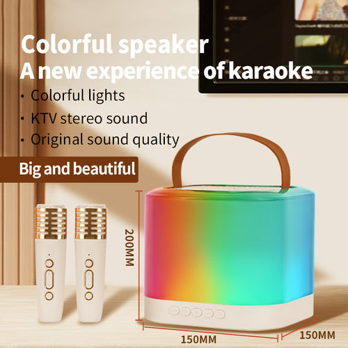 Portable Karaoke Machine with 2 Wireless Bluetooth Microphones