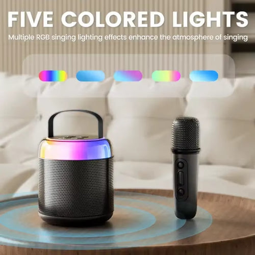 RGB Light Wireless Microphone Mini Speaker Karaoke Singing Machine