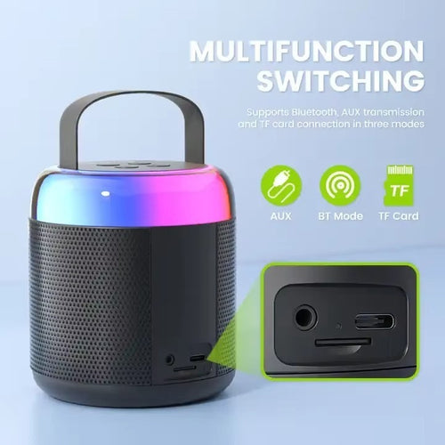 RGB Light Wireless Microphone Mini Speaker Karaoke Singing Machine