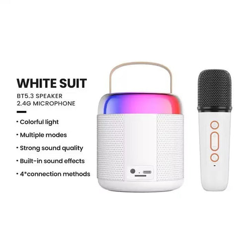 RGB Light Wireless Microphone Mini Speaker Karaoke Singing Machine