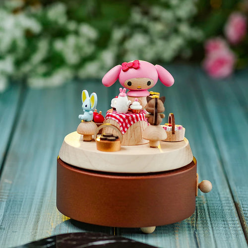 Cat Playing Piano Wooden Music Box Classic Ballet Gift