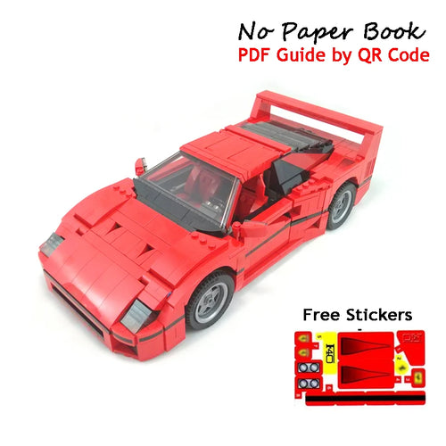 Classic Racing 10248 F40 Compatible MOC-10567 Sports Car 1158PCS Splicing Building Block