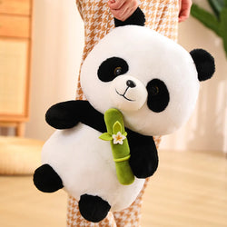 Panda Plush Toys Cute Panda Bears with Bamboo