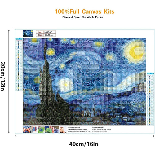 Starry Night Diamond Painting Kits DIY 5D Kits Van Gogh Diamond Art Kit