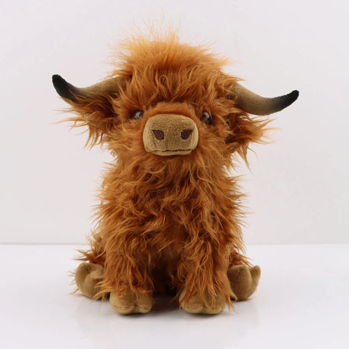 Highland Cow Plush Toy Soft Stuffed Animal Toy Lifelike Cow Kawaii Gift