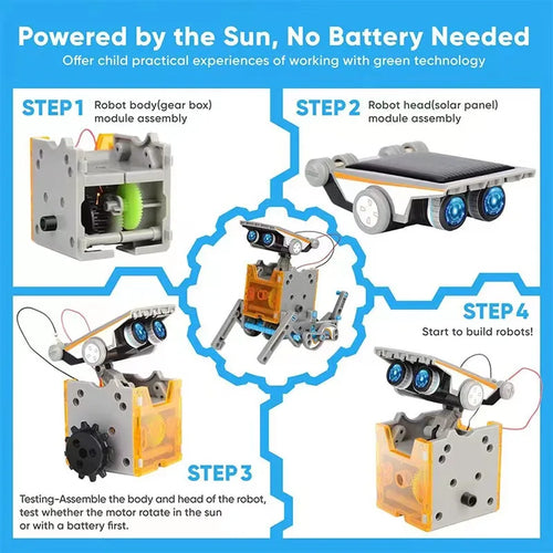 12 in 1 DIY Solar Robot Kit Building Blocks High-Tech Assemble Bricks