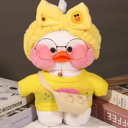 Cute Yellow Cafe Ducks Stuffed Soft Toy Kawaii Soothing Toys Aminal Dolls