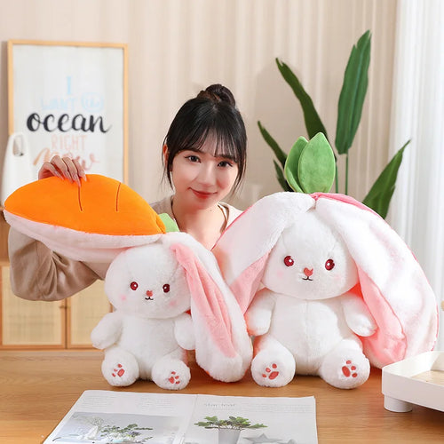 Pink Rabbit with Carrot Strawberry Bunny Plush Toy