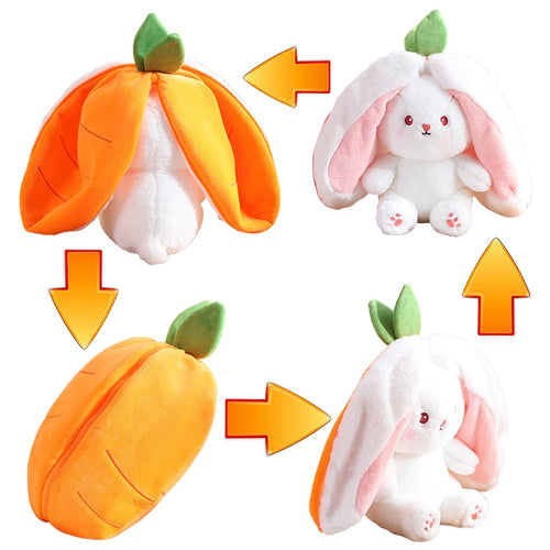 Pink Rabbit with Carrot Strawberry Bunny Plush Toy