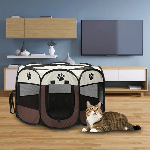 Foldable Pet Tent Octagonal Fence Puppy Shelter