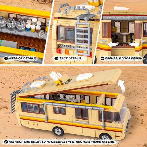 Bus Building Set Toy Educational DIY RV Toy 986pcs