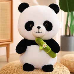 Panda Plush Toys Cute Panda Bears with Bamboo