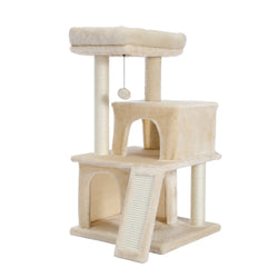 Wooden Cat Tower with Double Condos