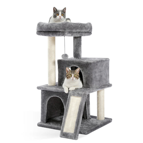 Wooden Cat Tower with Double Condos